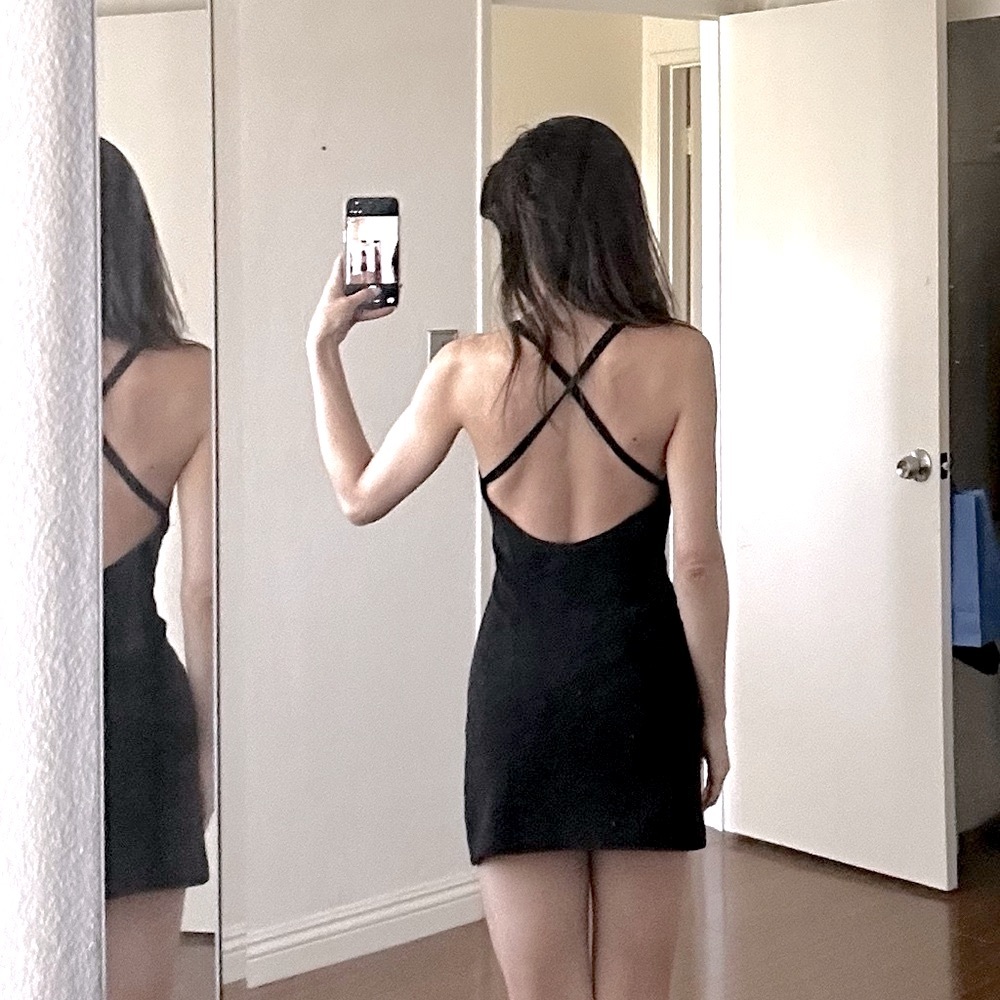 REVOLVE Black Mini Figure Skater Dress